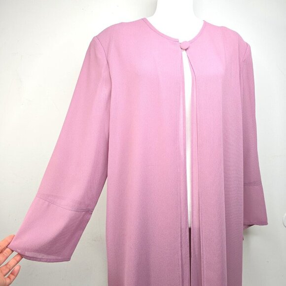 Vintage Christie of California Dusty Rose Open Front Long Sleeve Maxi Cardigan - Picture 2 of 8